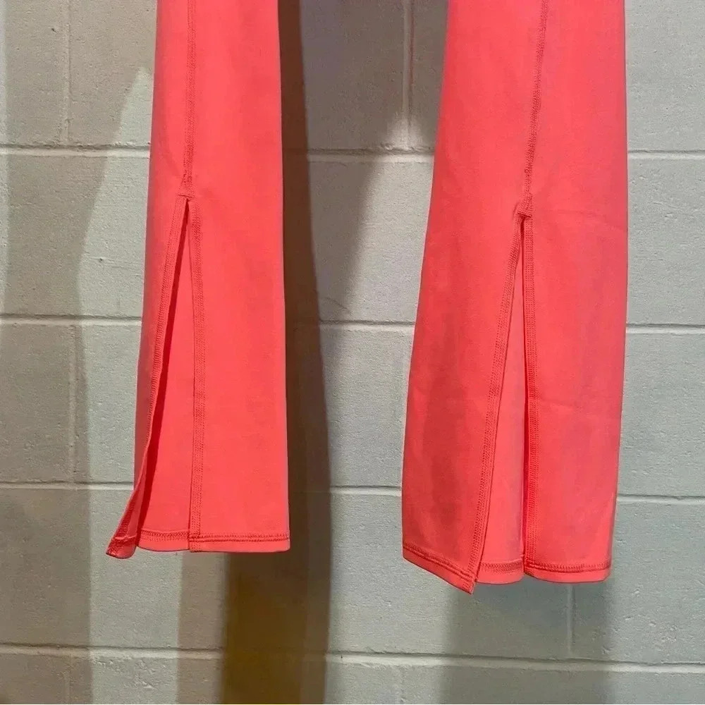 FP Movement by Free People Neon Coral Pink Flare Leggings Jumpsuit Set - Picture 9 of 13